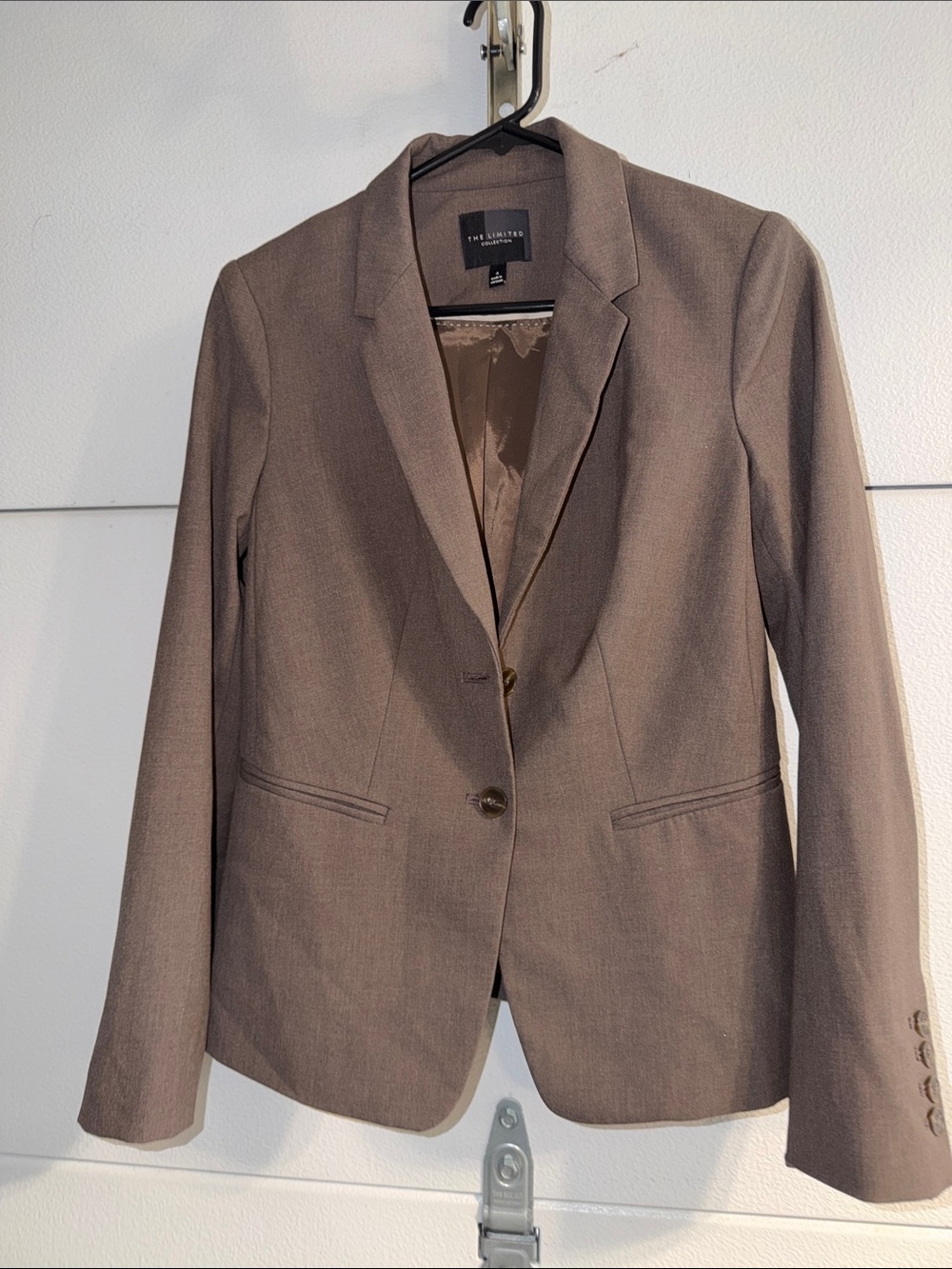 The Limited Taupe Women's Single-Breasted Tailored Blazer